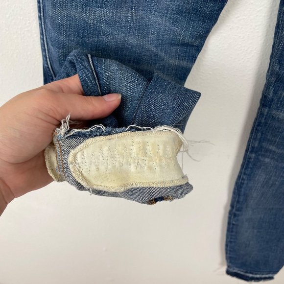 Madewell Woman's Sz 27 Tall 9" High Rise Skinny Jeans Mid Rise Distressed - Picture 8 of 13